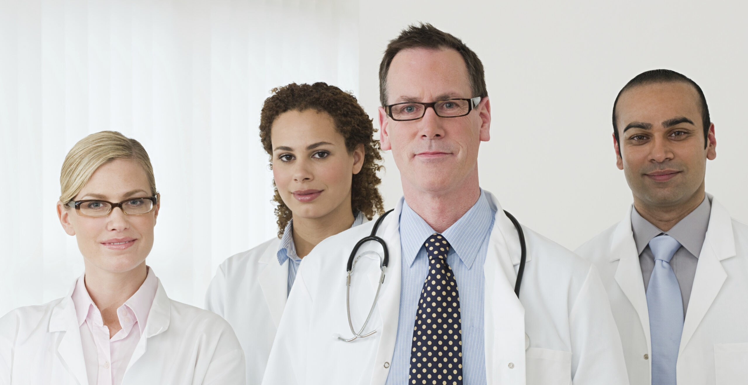 Portrait of four doctors
