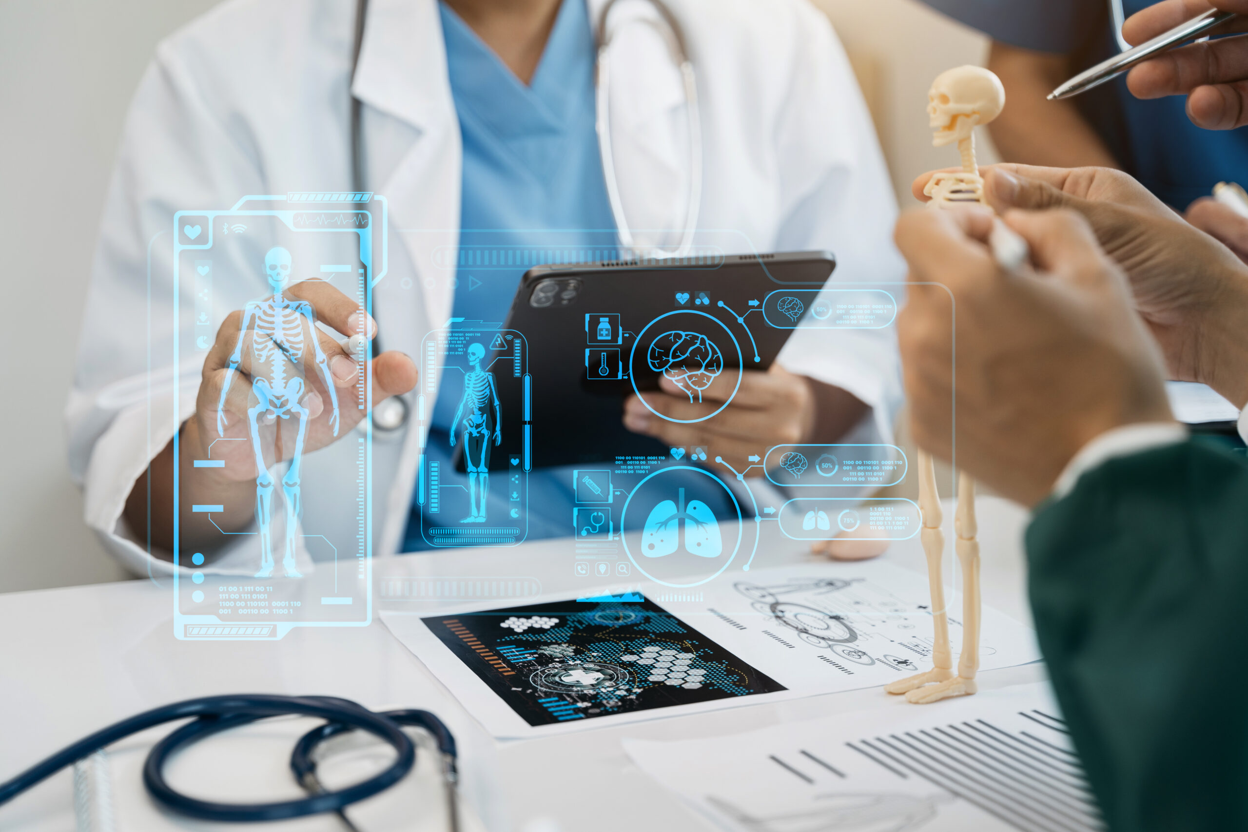 Medical team working on digital tablet healthcare doctor technol
