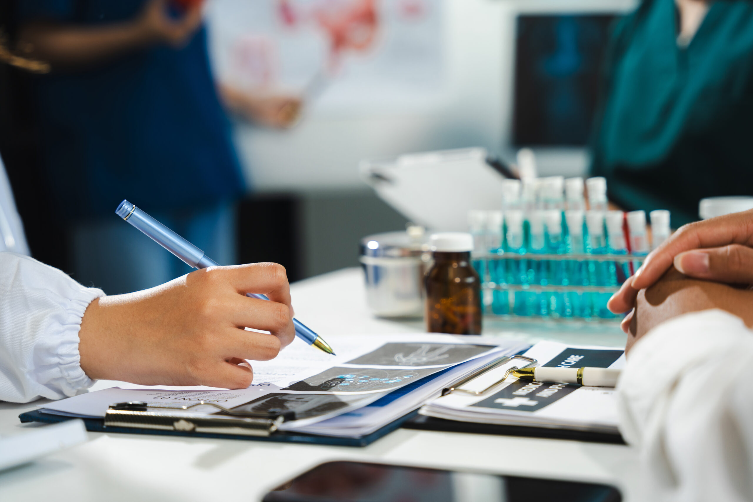 Medical team working on digital tablet healthcare doctor technol