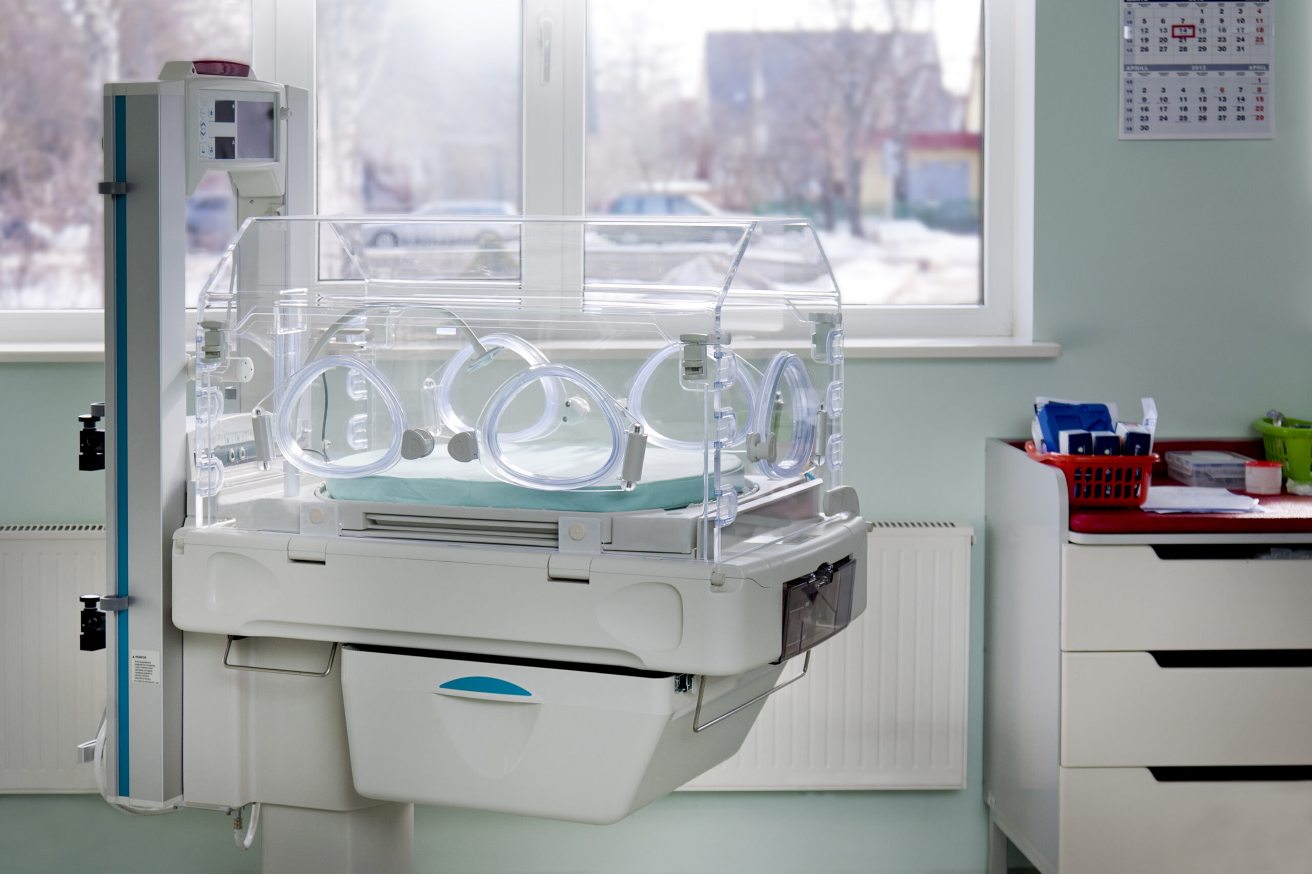 Tartu,Estonia,The intensive care unit, the special care unit of a children's hospital, an Incubator crib, neonatal care.