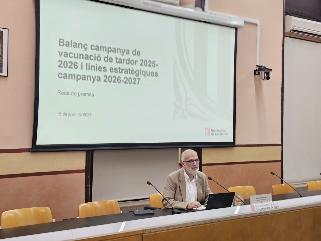 Rueda de prensa sobre la campaña de vacunación en Cataluña